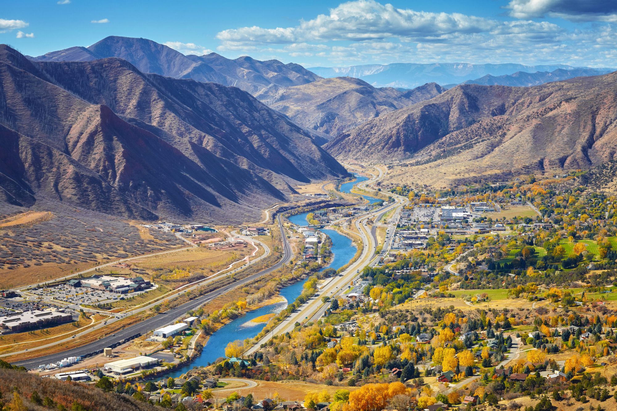 Aerial picture of Glenwood Springs valley in Colorado. Aerial picture of Glenwood Springs valley in Colorado.